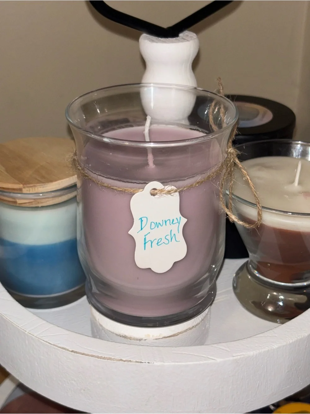 Downy Fresh Lavender-Toned Glass Jar Candle